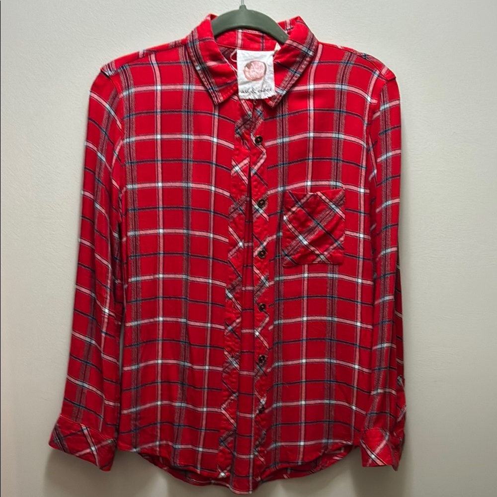 Red Plaid Women's Top